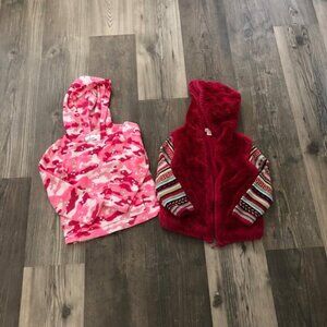 Maggie‎ & Zoe/ Jumping Beans Girls 4T Red and Pink Hoodies Bundle